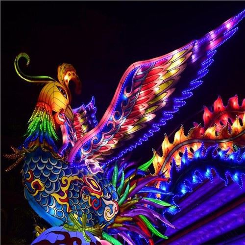 Spectacle de lanterne à led décorative en soie traditionnelle chinoise de carnaval du nouvel an