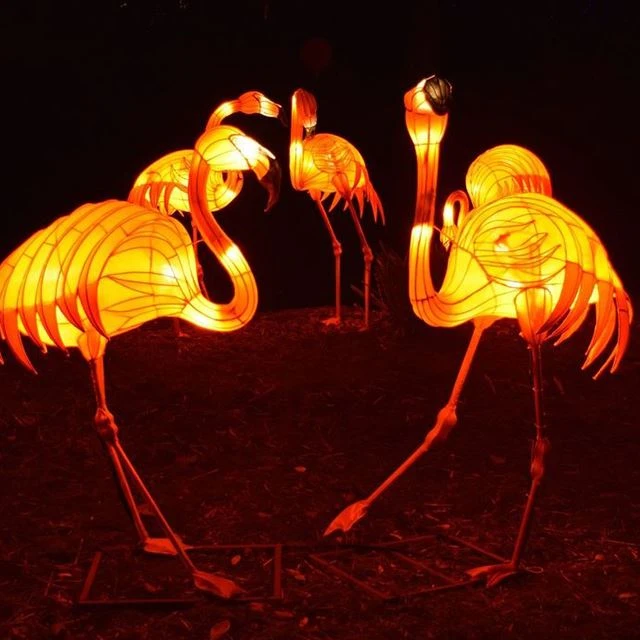 Outdoor Flamingo Lantern